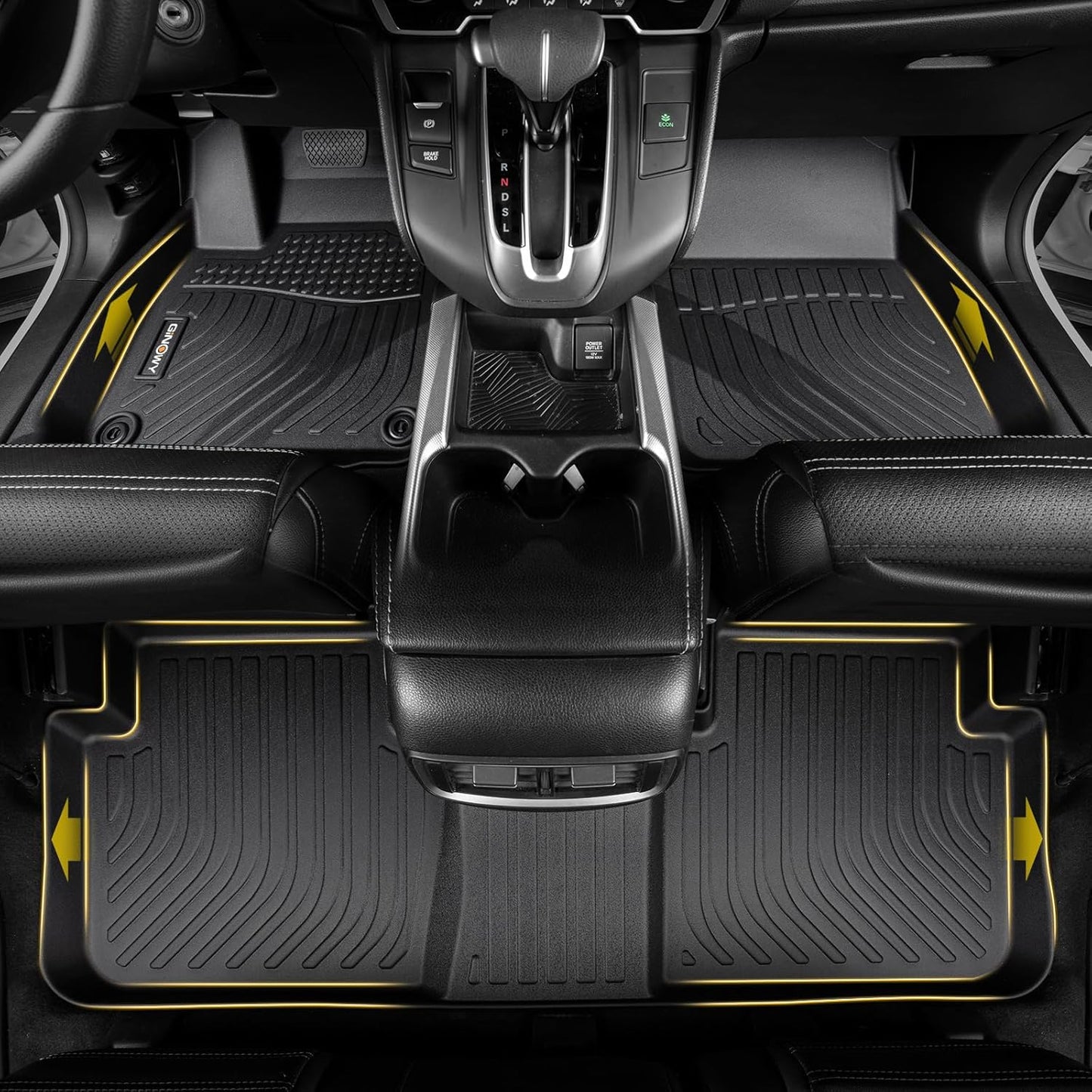 GINOWY-Floor Mats & Cargo Liner for Nissan Kicks 2018-2024, TPE All Weather 2024 Kicks Car Floor Mats, Non-Slip Trunk Mat Kicks Floor Liners Accessories Black