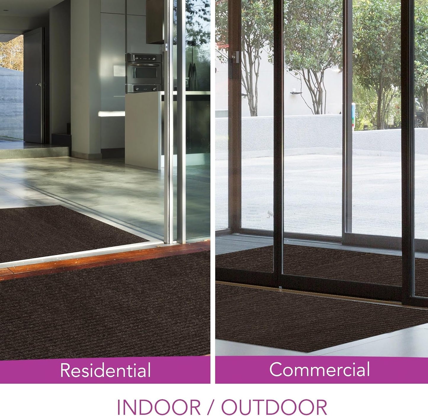 iCustomRug Spartan Weather Warrior Duty Indoor/Outdoor Utility Ribbed in 3ft,4ft,6ft Widths 70 Custom Sizes with Natural Non-Slip Rubber Backing 4'X16' in Brown