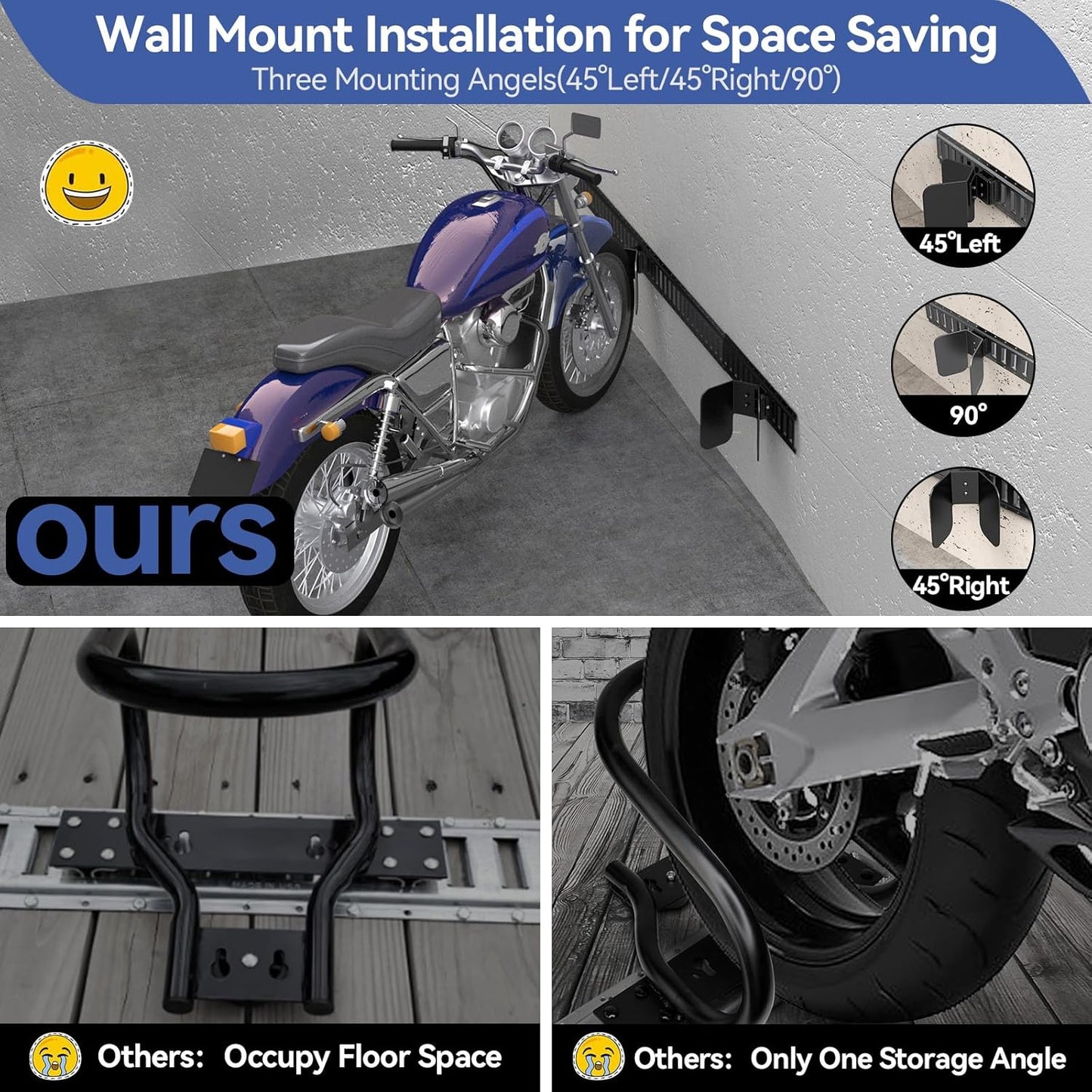 E-Track Dirt Bike Wheel Chocks,Bike and Dirt Bike in Enclosed Trailer/Garage/Trucks with E-Track,fit Tire Up to 6 Inches,Heavy Duty 10 Gauge Steel E Track Wheel Chock(1 Pack)