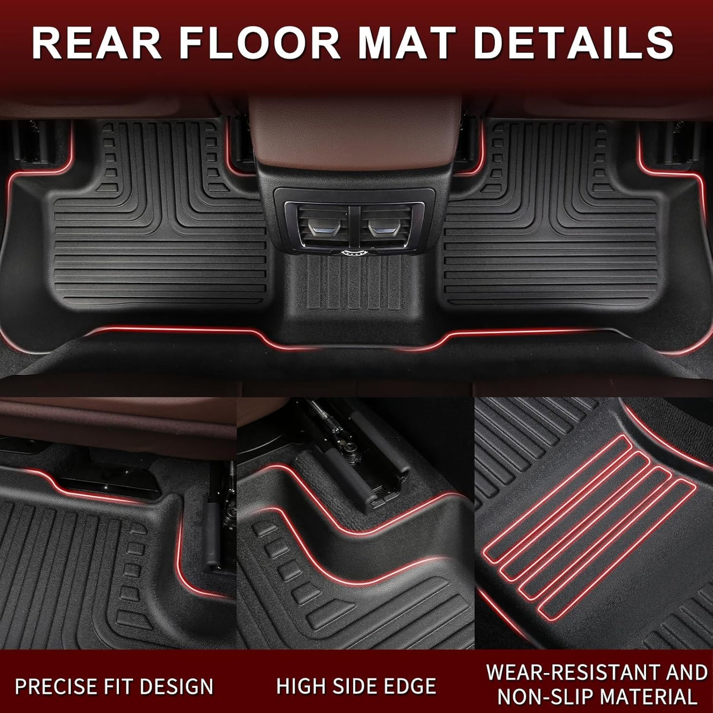 All Weather Floor Mats Fit for Mazda CX-70 & CX70 PHEV 2025 Custom Fit Waterproof Anti-Slip Rubber Car Mats CX-70 Accessories