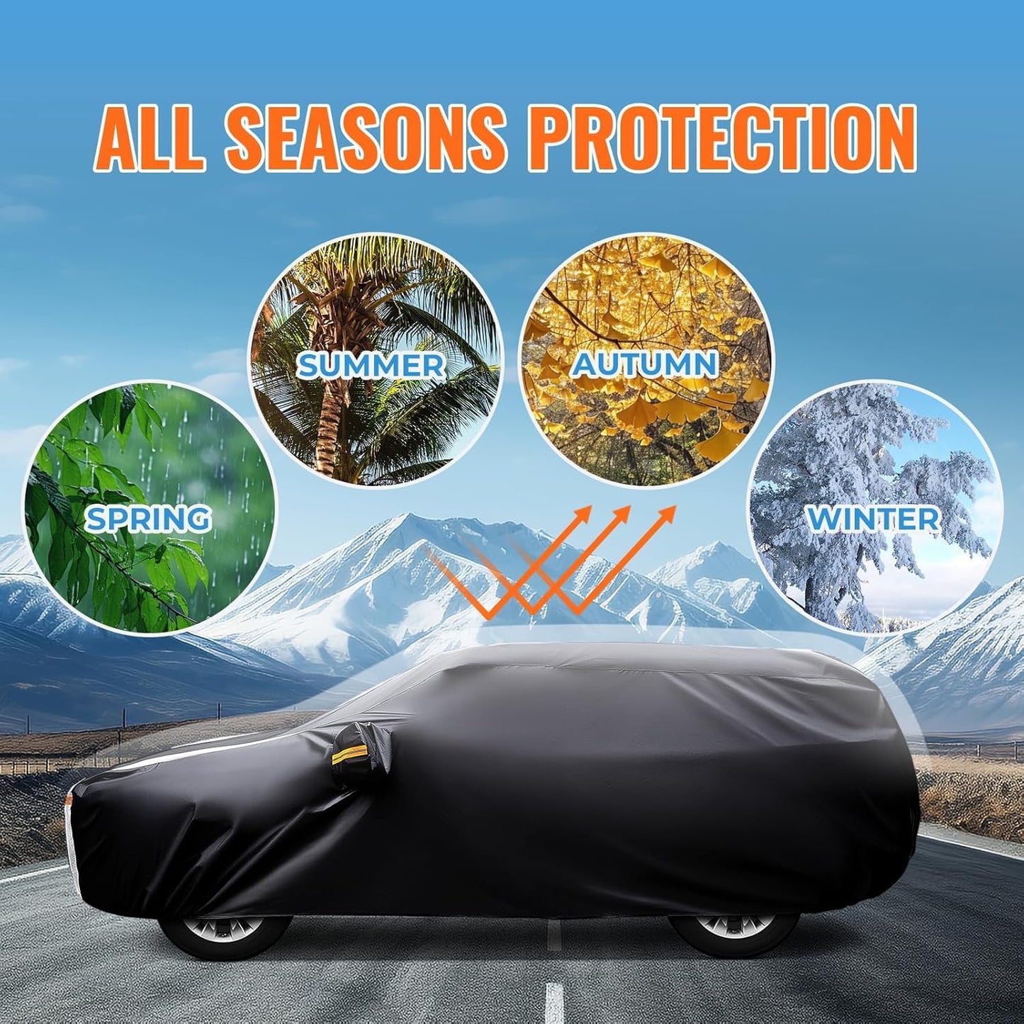 Volkswagen Tiguan Car Cover 100% Waterproof All Weather, Gift with Towel, 10 Layers SUV Car Cover Custom Fit 2018-2025 Volkswagen Tiguan, Full Exterior Car Covers Rain Sun UV Protect with Zipper.