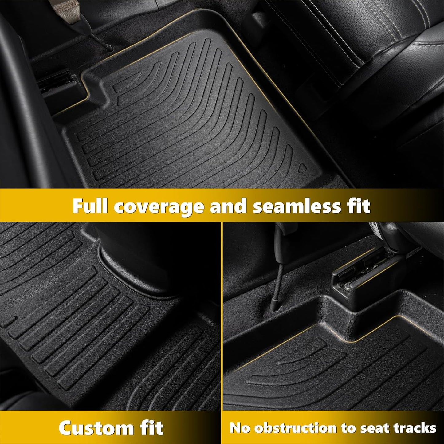 GINOWY-Floor Mats for Volkswagen VW Jetta 2012-2018 丨TPE All Weather Car Mat for VW Jetta Floor Liners Mat Custom Fit for Jetta Accessories Without Cargo Trunk Mat Trunk Liner