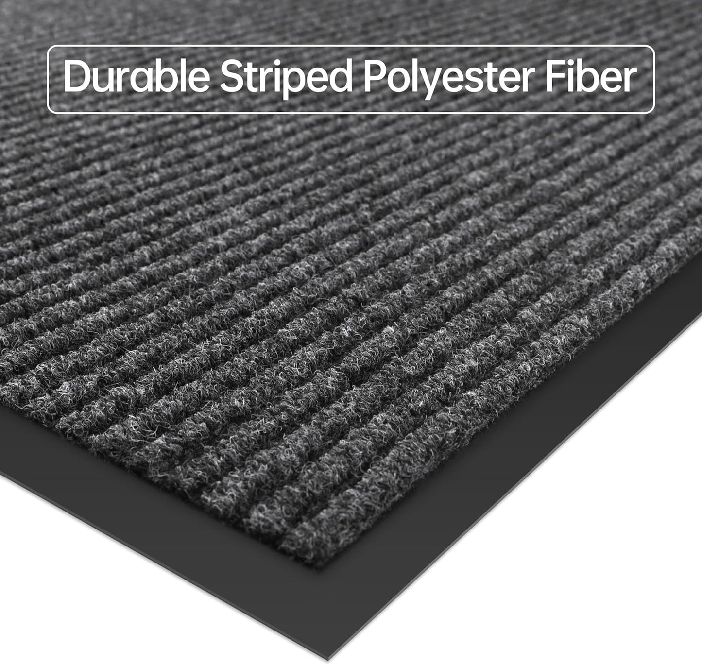 Front Door Mat, 4' x 6' Heavy Duty Indoor Outdoor Door Mat for Entryway, Commercial Door Mats Entrance, Low Profile Welcome Mats Non-Slip, Durable Rubber Backing Entry Mat for Patio, Home