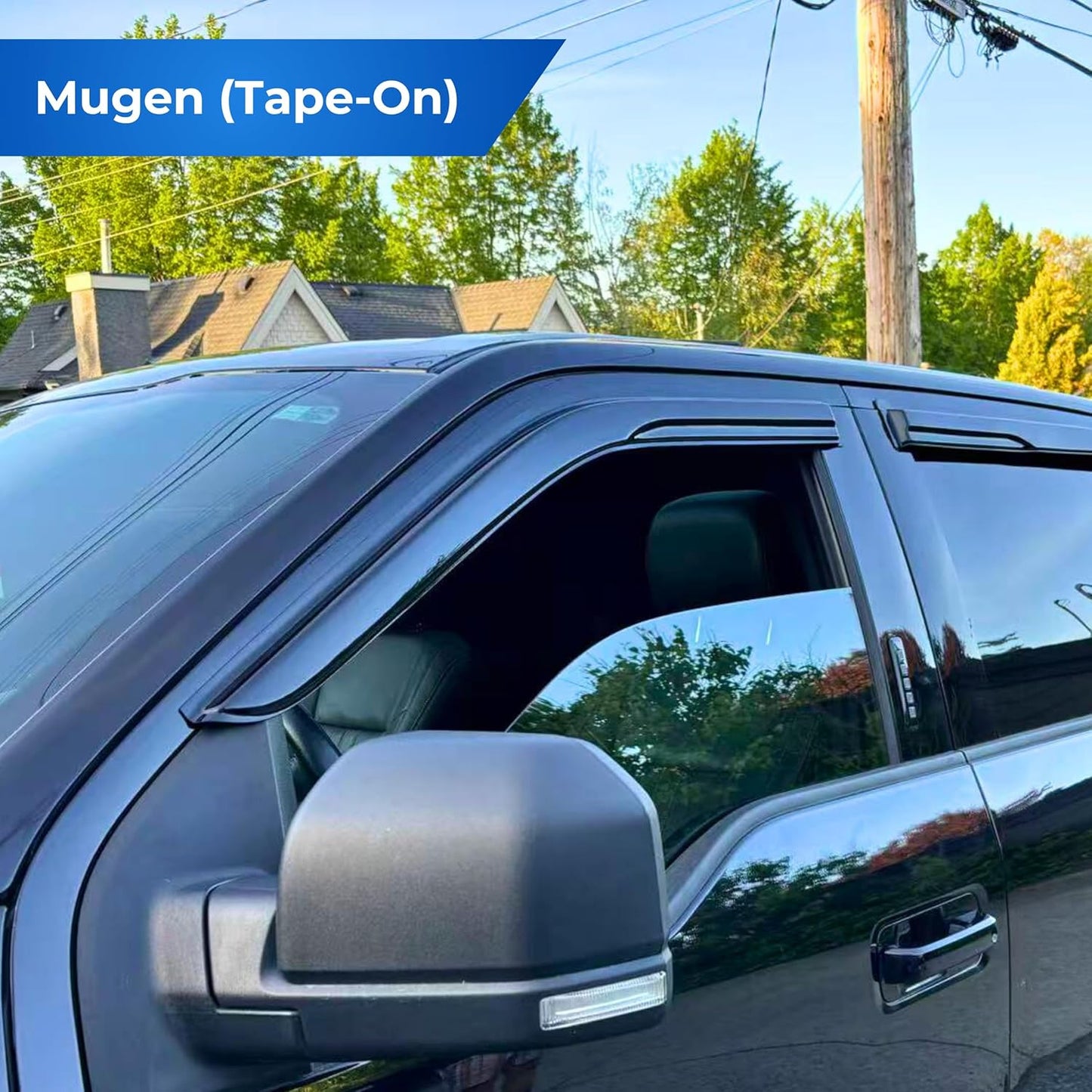 KPY Window Visor Compatible with Honda Civic Sedan 2001-2005, 4PC Rain Guard Side Window Vent Deflectors Tape-On Mugen Style, 2001 2002 2003 2004 2005