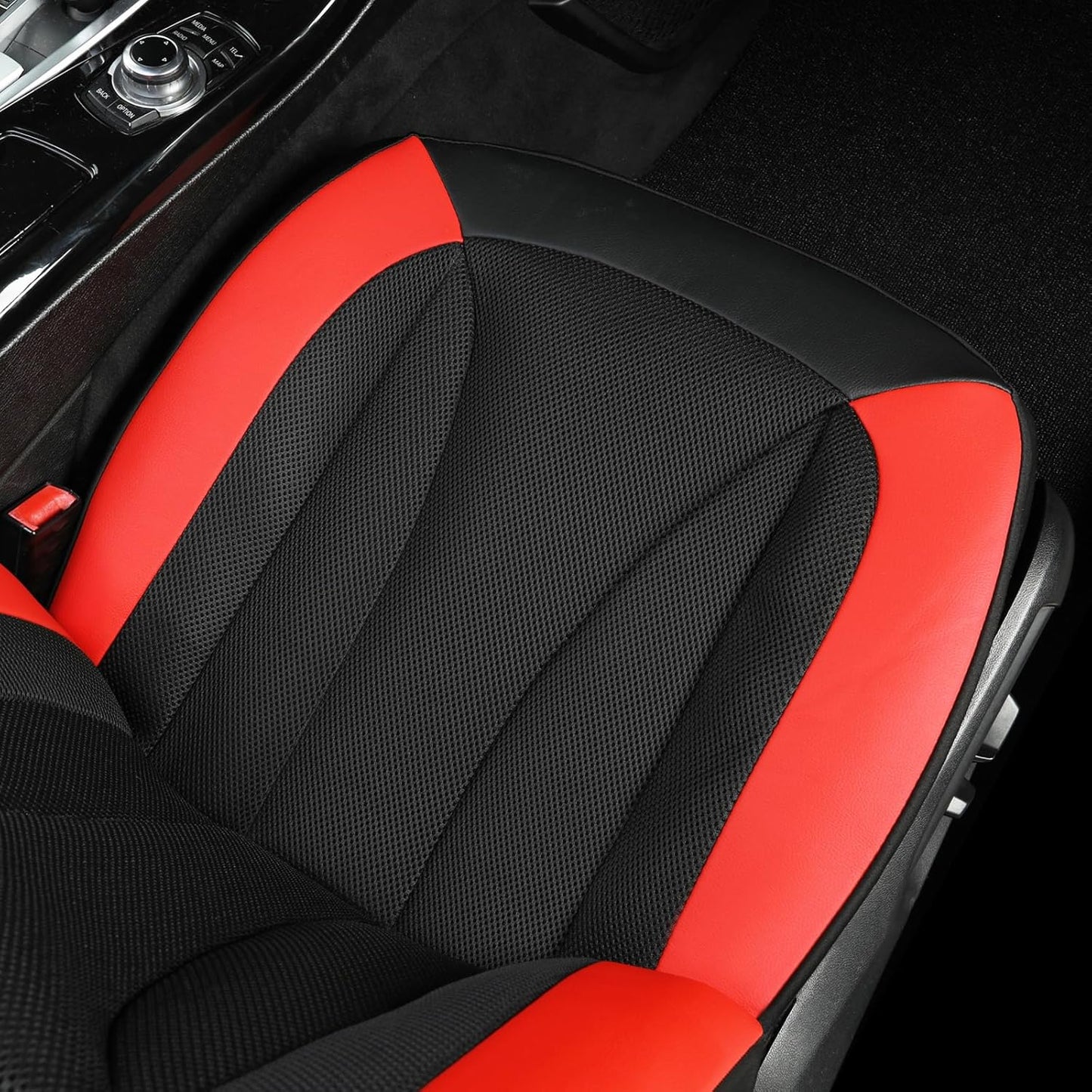 GIANT PANDA Front Seat Cover for Nissan, 3D Air Mesh Car Seat Covers Custom Fit Nissan Rogue Altima Sentra Versa Kicks Frontier Murano Pathfinder Maxima (Red 2-Pack)