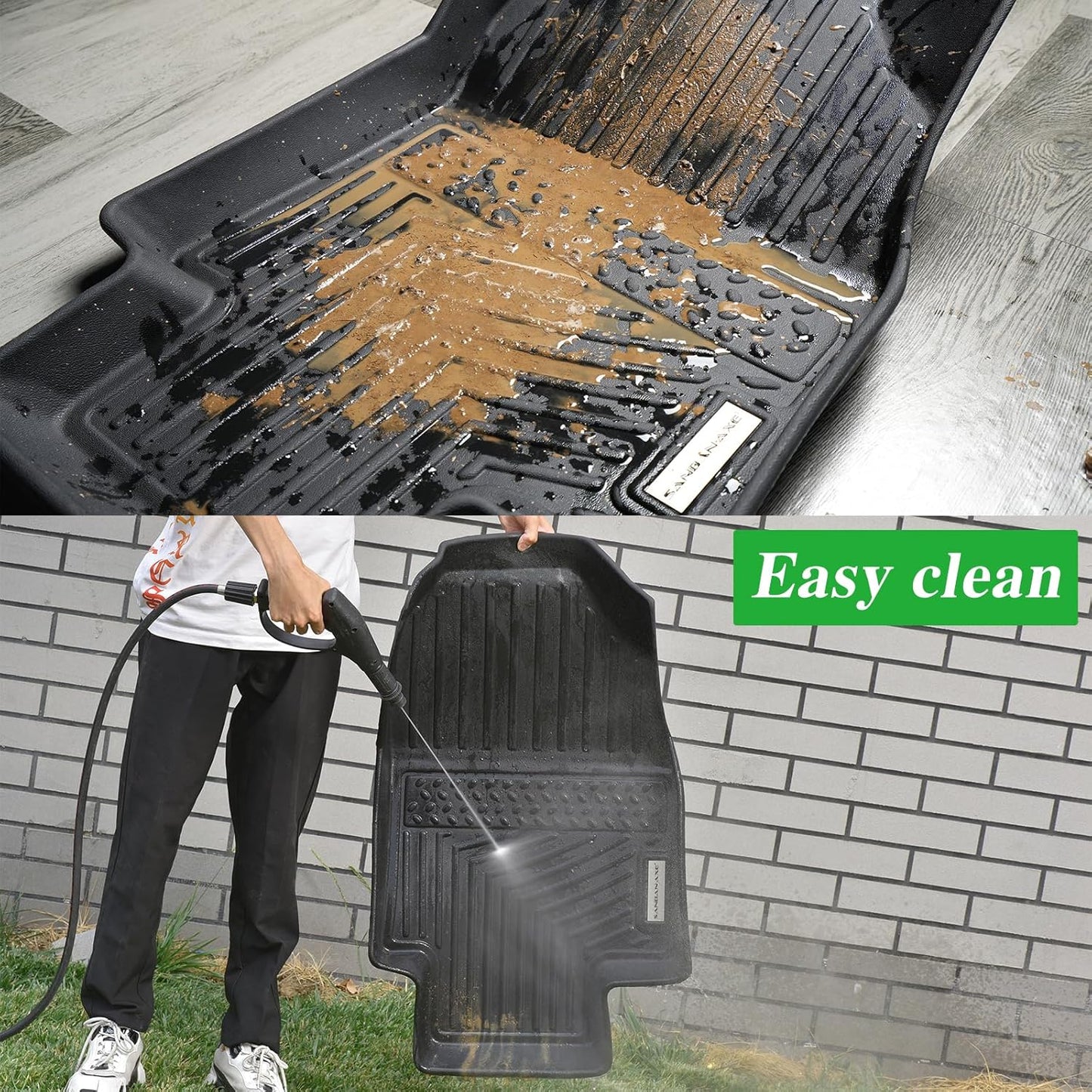 Floor Mats & Trunk Mat for Chevrolet Tahoe 2021-2024 2025-2nd Row Bucket Seat(7 Seats Version) &GMC Yukon（Not Fit XL,TPE All Weather Protection Car Floor Liners for Chevy Tahoe