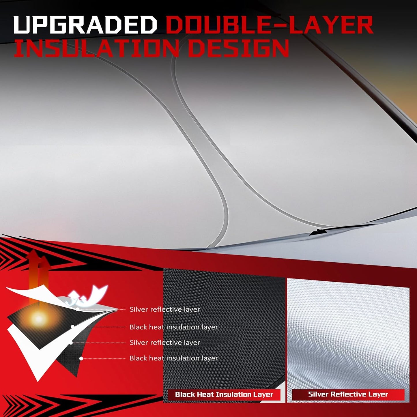 Windshield Sun Shade for 2018-2025 BMW X3 Foldable Sun Sunshade for Car Front Window Blocks UV Rays and Heat Automotive Interior Protector Custom Fit Accessories