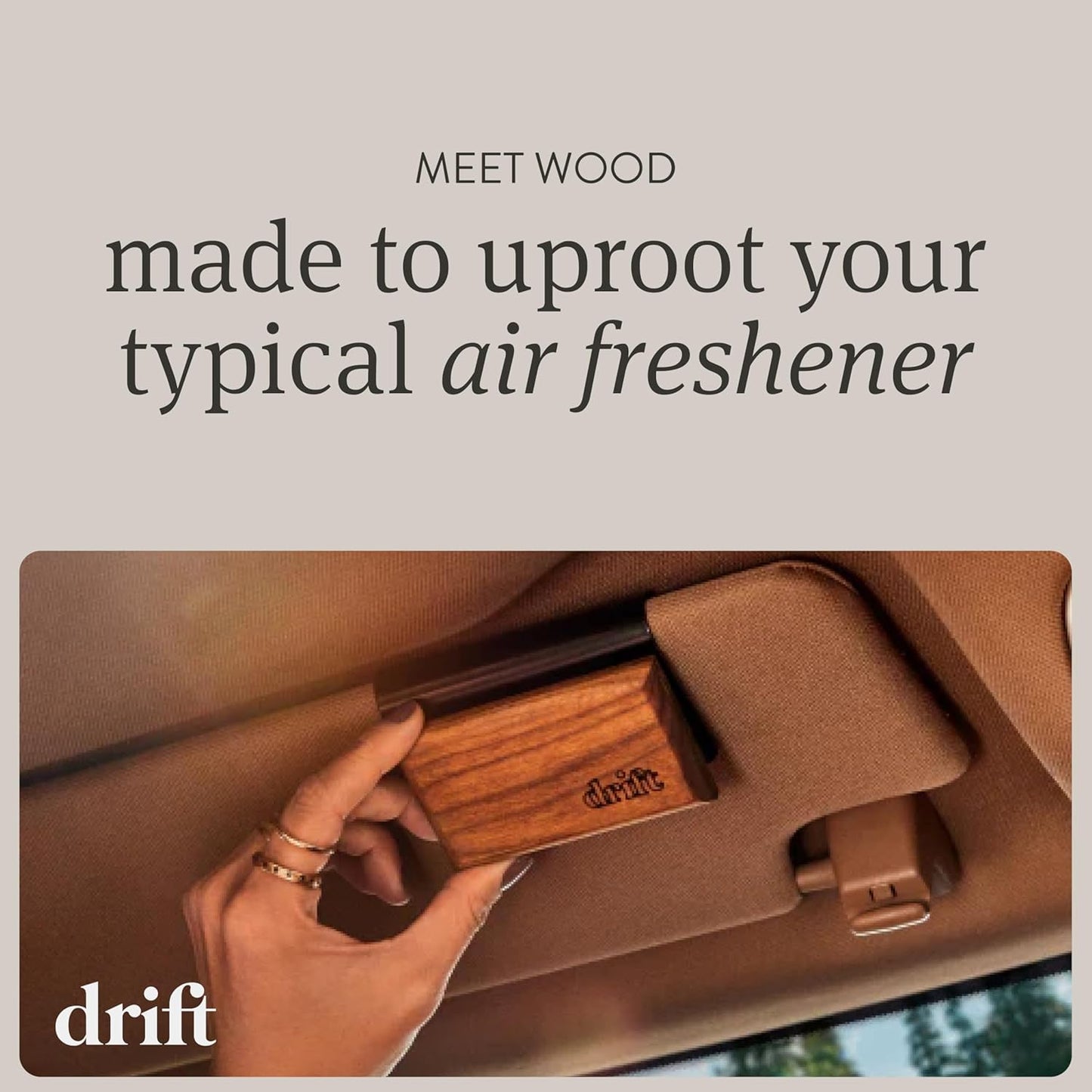 Drift Car Air Freshener - Wood Air Freshener - Car Odor Eliminator - Pine Scent Starter Kit