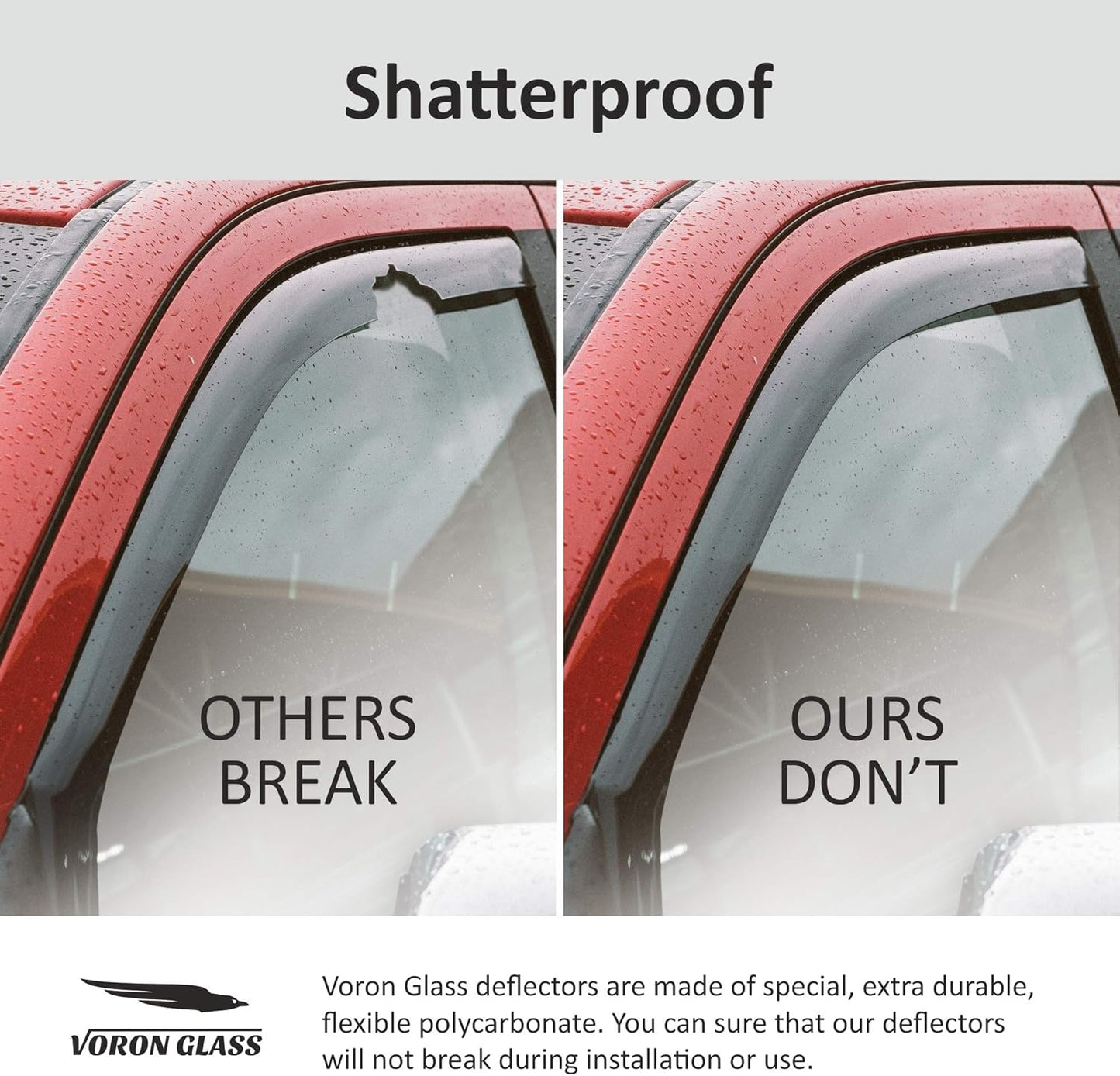 Voron Glass in-Channel Extra Durable Rain Guards for Kia Sportage 2023-2025, Window Deflectors, Vent Window Visors, 4 Pieces - 200816