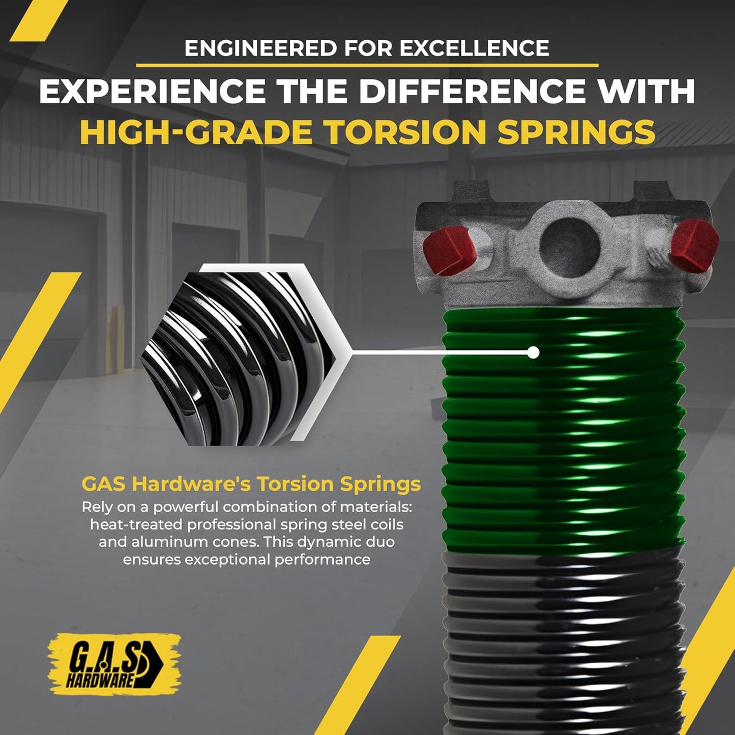 Garage Door Torsion Springs 243x2x28 Includes 1” Steel Bearing, Gloves, and Winding Bars for Left and Right Side of Garage Door Precision E-Coating 5-Year Warranty Minimum 30,000 Cycles (Pair)