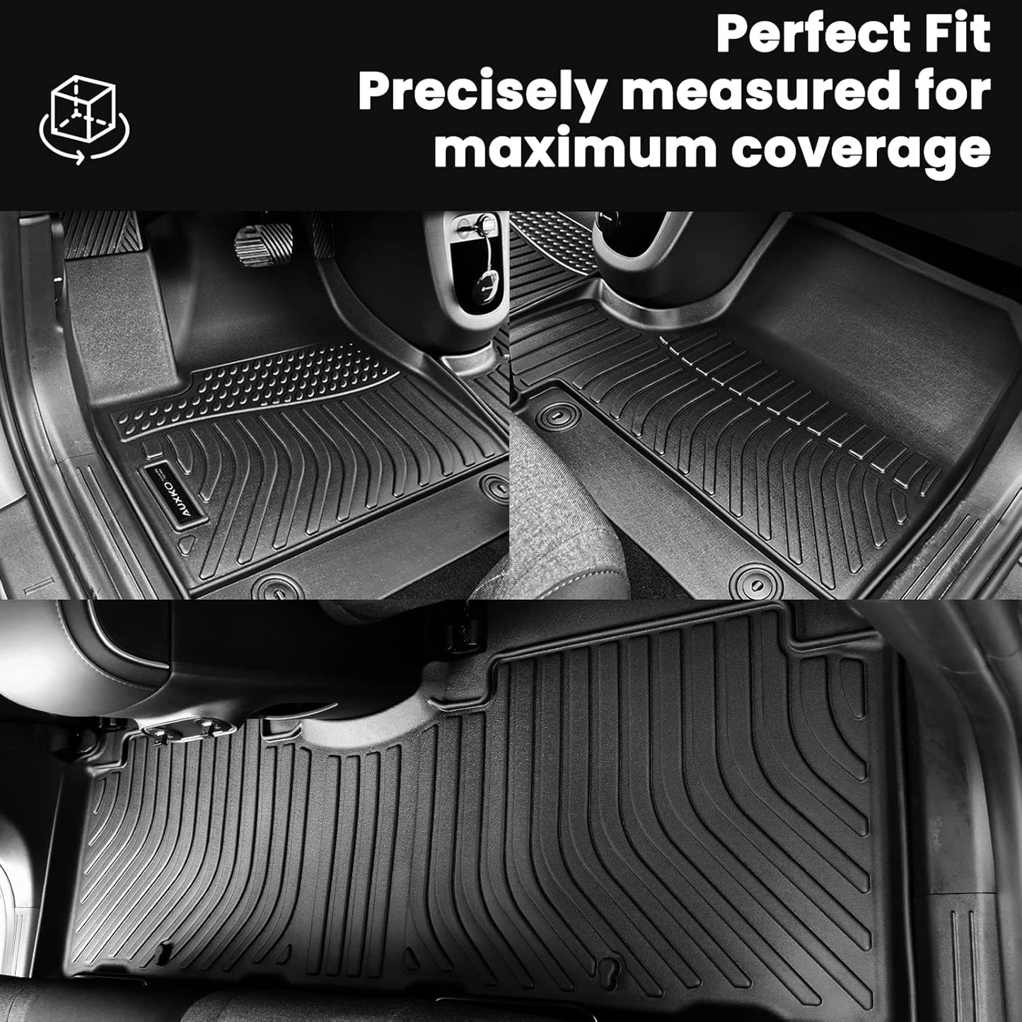 Auxko All Weather Floor Mats Cargo Mat Fit for 2025 2026 Honda Civic Hybrid Sedan TPE Liners Accessories All Season Guard Odorless Anti-Slip Floor Mats Trunk Mat for Honda Civic Hybrid Sedan Black