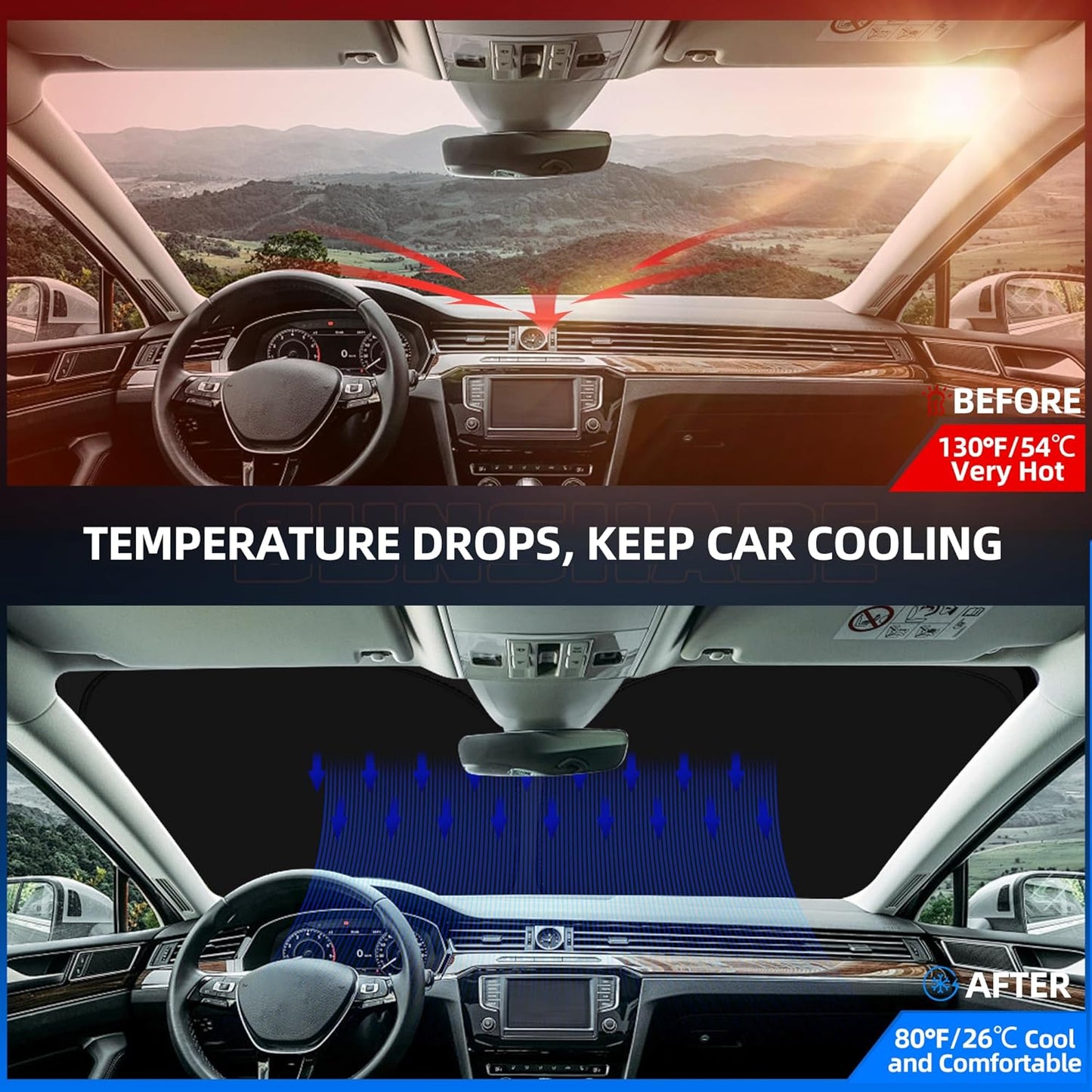 Windshield Sun Shade for Honda Prologue EV 2024-2025 2026 Foldable Sunshade Custom Fit Front Window Car Interior Accessories Protector Blocks UV Rays