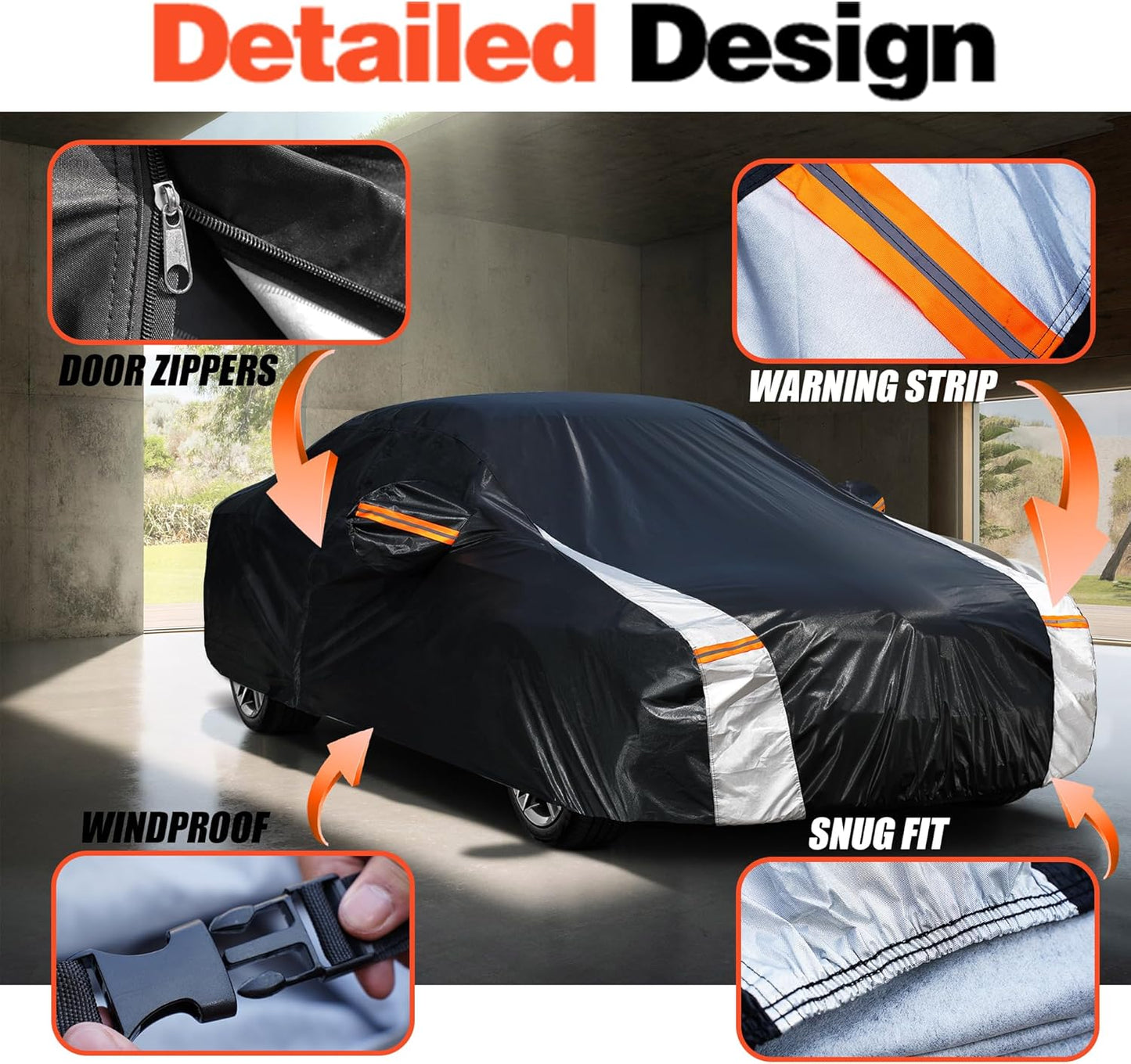 Honda Civic Car Cover 100% Waterproof All Weather, Gift with Towel, 10 Layers Sedan Car Cover Custom Fit 1993-2025 Honda Civic, Full Exterior Covers Rain Sun UV Protection with Door Zipper.