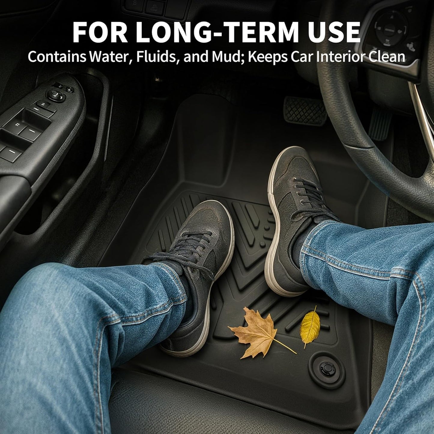 YITAMOTOR Floor Mats Compatible with 2019-2025 Toyota RAV4 (Not Fit for Hybrid or Prime), Custom Fit Black TPE All-Weather Floor Liners