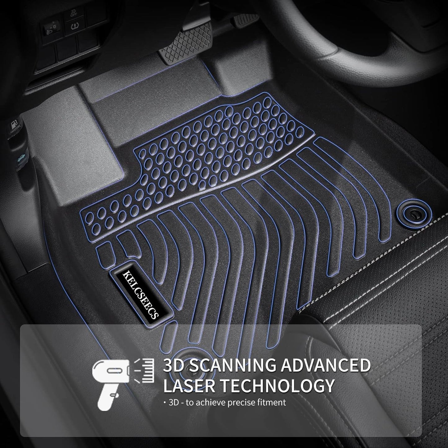 KELCSEECS Floor Mats Custom for 2012 2013 2014 2015 2016 2017 Chevy Equinox & GMC Terrain/Terrain Denali All Weather Guard Floor Liners 1st& 2nd Row Chevrolet Accessories Black