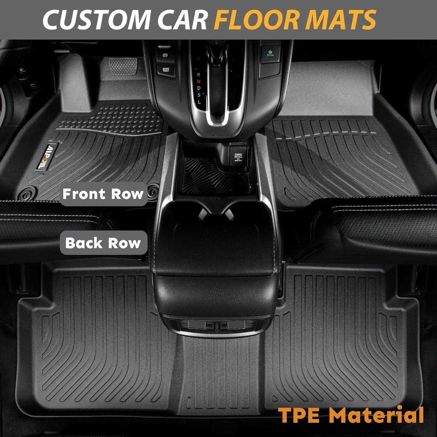 AIPOIL® Floor Mats for 2022-2024 2025 Nissan Frontier Crewcab All Weather Protection TPE Anti-Slip Automotive Full Set Custom Car Mats Accessories - Black