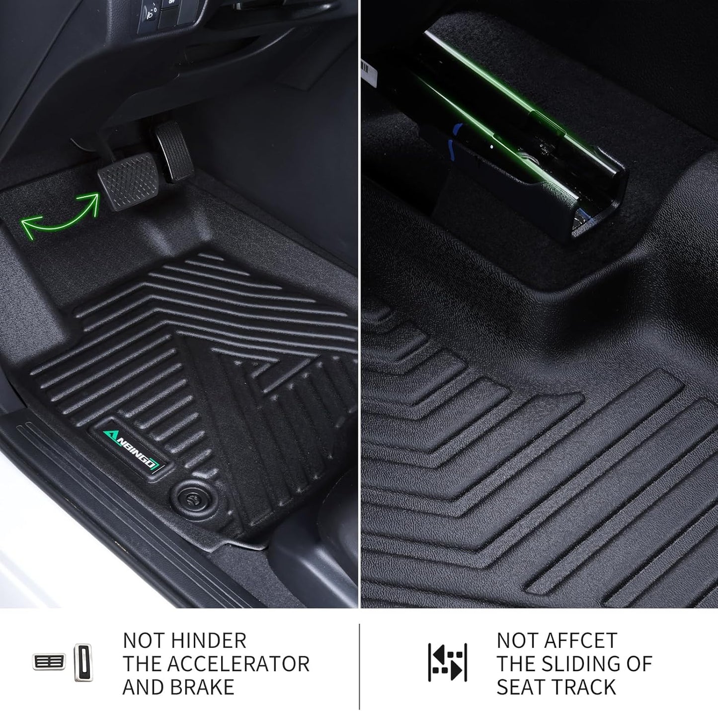 ANBINGO® All Weather Car Floor Mats & Cargo Liner for Honda HRV 2023 2024 2025 2026 | HR-V Hybrid 2023 2024 2025 2026, Fit for LX | Sport | EX-L, Custom Fit Full Set Accessories - Black