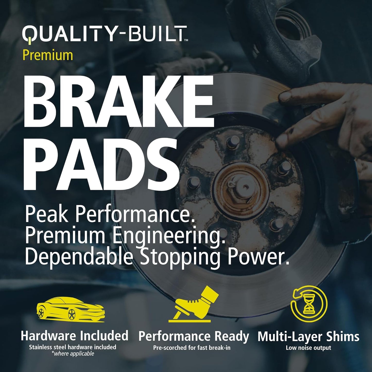 Premium Ceramic Rear Brake Pads (1001-0795C) Replacement for Volvo S60 2009-2001, S80 2006-1999, V70 2004-1999, XC70 2007-2003