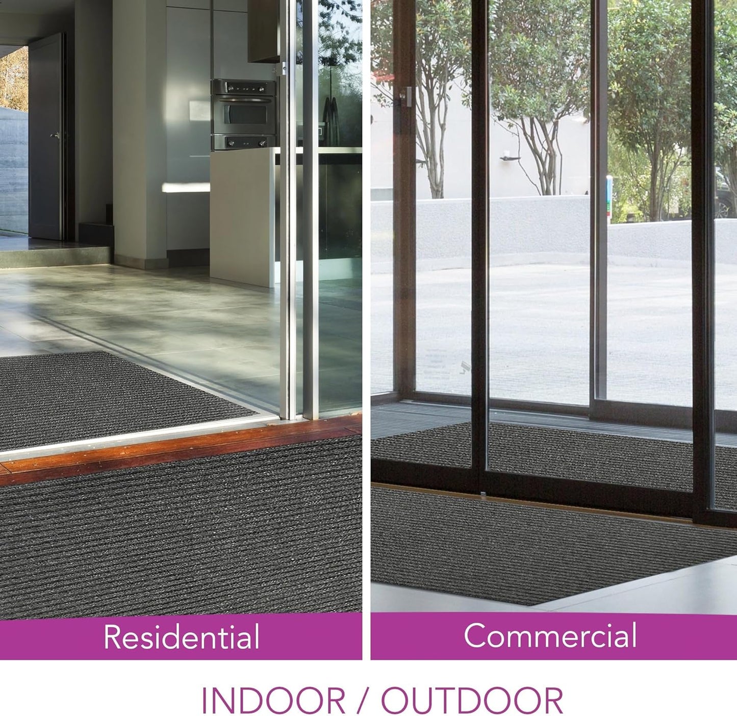 iCustomRug Spartan Weather Warrior Duty Indoor/Outdoor Utility Ribbed in 3ft,4ft,6ft Widths 70 Custom Sizes with Natural Non-Slip Rubber Backing 4'X78' in Charcoal