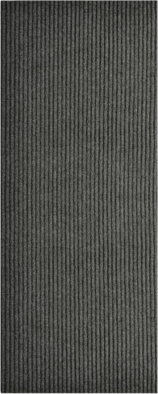iCustomRug Spartan Weather Warrior Duty Indoor/Outdoor Utility Ribbed in 3ft,4ft,6ft Widths 70 Custom Sizes with Natural Non-Slip Rubber Backing 4'X78' in Charcoal