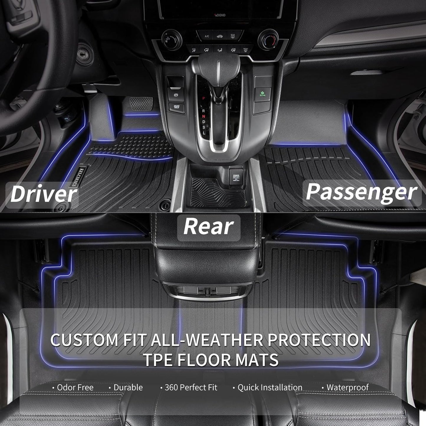 KELCSEECS Floor Mats & Cargo Liner for 2014 2015 2016 2017 2018 2019 2020 Nissan Rogue (Not Fit Sport) Car Mats Cargo Mat Trunk Mat All Weather Rogue Floor Mats Trunk Liner Black