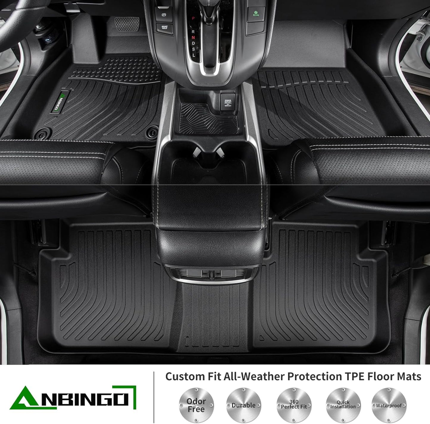 ANBINGO®Floor Mats Fit for Chevy Tahoe/GMC Yukon (NO XL) 2007-2014&Cargo Liners All Weather Mats for Chevy Tahoe TPE Car Mat Rugs for GMC Yukon Rubber Trunk Carpet for Tahoe Automotive Accessories