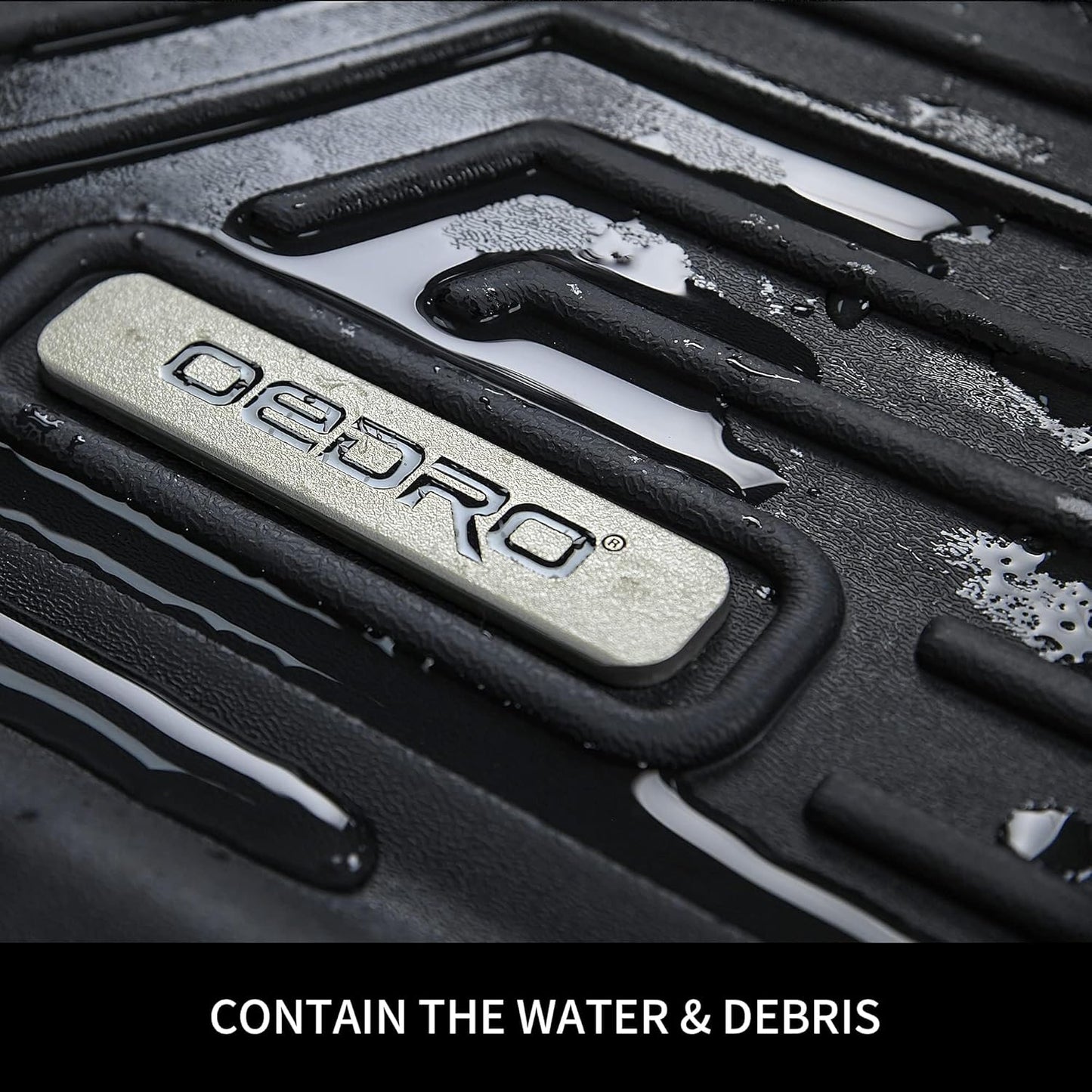 OEDRO Floor Mats Fit for 2014-2019 Kia Soul, Unique Black TPE All-Weather Guard Includes 1st and 2nd Row: Front, Rear, Full Set Liners