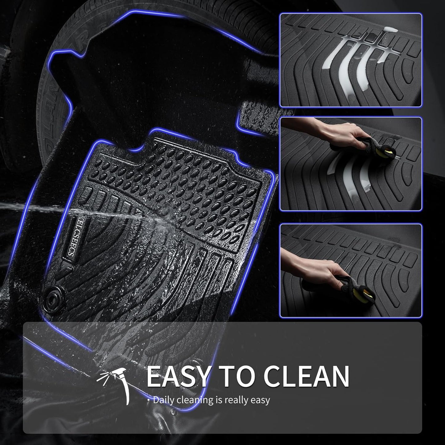 KELCSEECS Floor Mats & Cargo Liner for 2014 2015 2016 2017 2018 2019 2020 Nissan Rogue (Not Fit Sport) Car Mats Cargo Mat Trunk Mat All Weather Rogue Floor Mats Trunk Liner Black