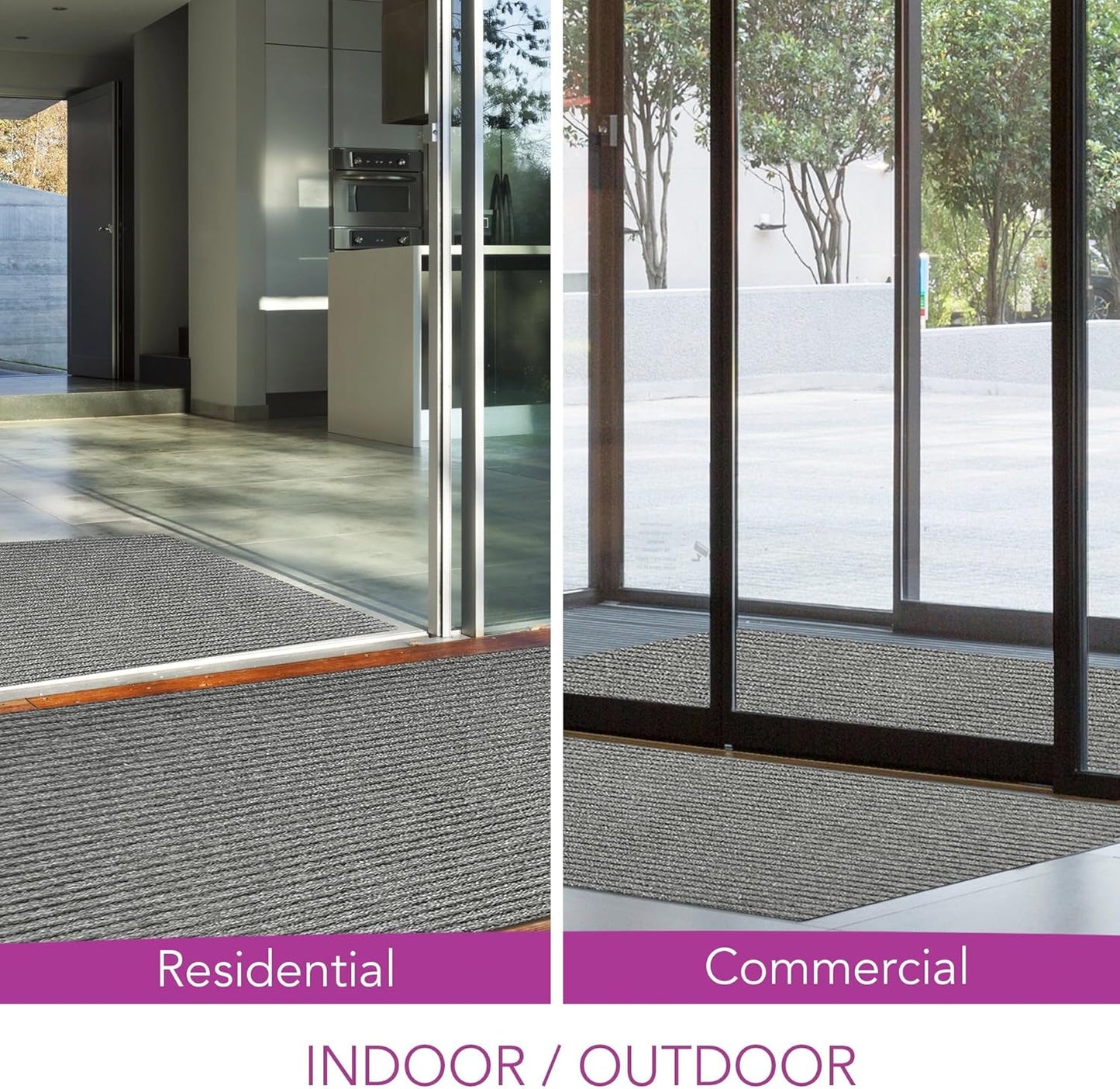 iCustomRug Spartan Weather Warrior Duty Indoor/Outdoor Utility Ribbed in 3ft,4ft,6ft Widths 70 Custom Sizes with Natural Non-Slip Rubber Backing 4'X58' in Grey